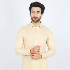 Men's Fancy Shalwar Suit - Beige