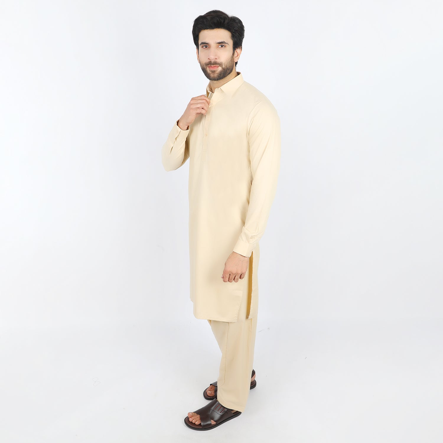 Men's Fancy Shalwar Suit - Beige, Men's Shalwar Kameez, Chase Value, Chase Value
