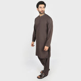 Valuables Men Embroidered Shalwar Suit - Dark Brown, Men's Shalwar Kameez, Chase Value, Chase Value