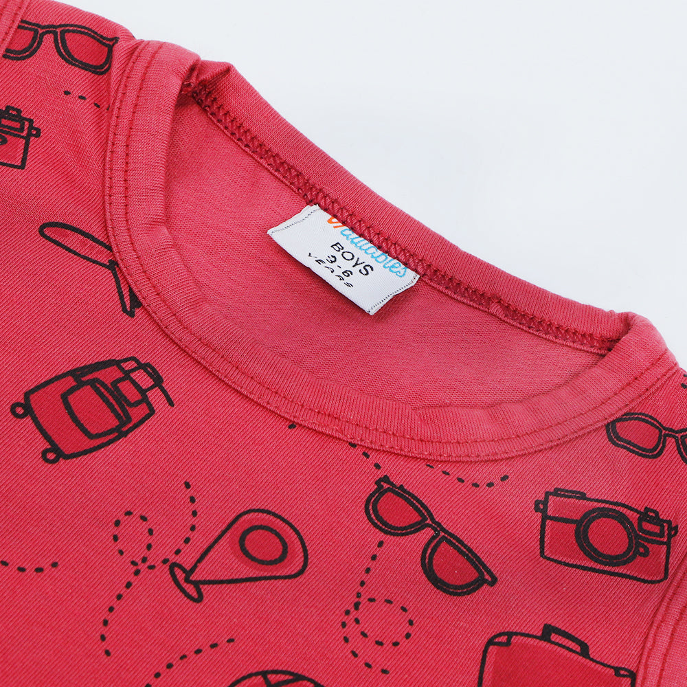 Newborn Boys Sando T-Shirt - Tea Pink, Newborn Boys Shirts & T-Shirts, Chase Value, Chase Value
