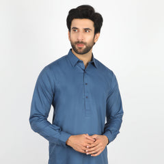 Men's Stitched Shalwar Suit - Royal Blue