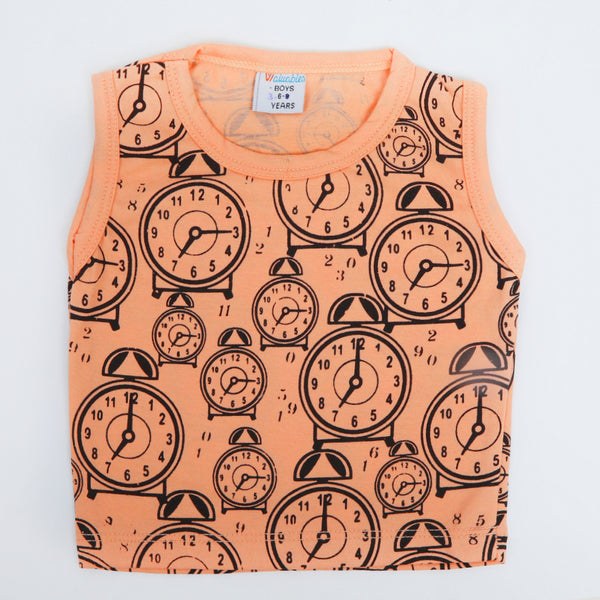 Newborn Boys Sando T-Shirt - Peach