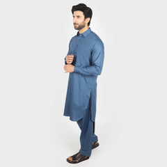 Men's Stitched Shalwar Suit - Royal Blue