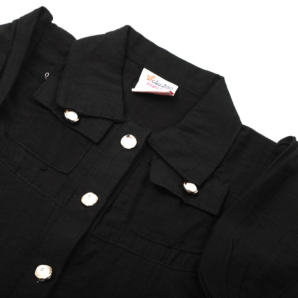 Newborn Girls Full Sleeves Frock - Black, Newborn Girls Frocks, Chase Value, Chase Value