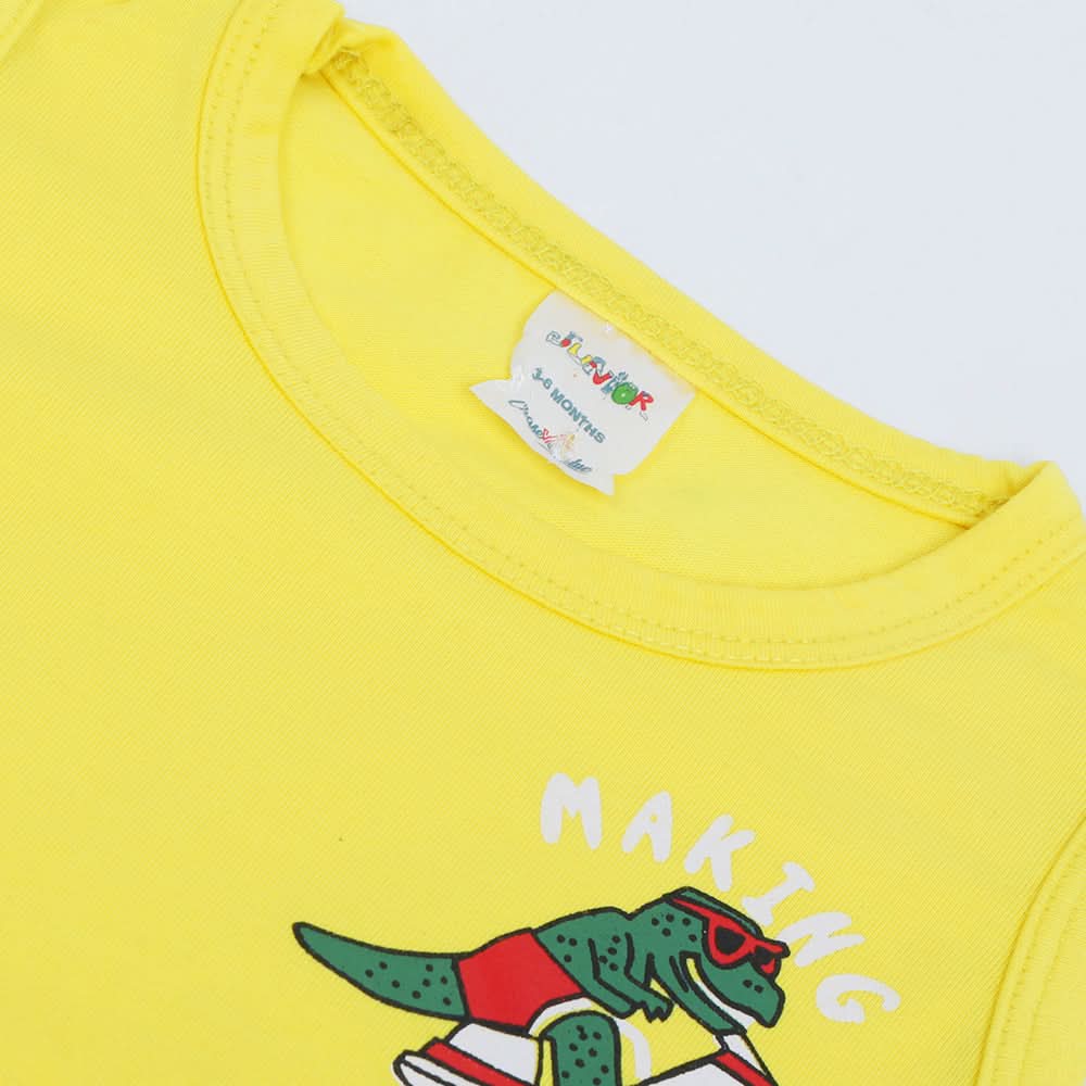 Newborn Boys Sando T-Shirt - Yellow, Newborn Boys Shirts & T-Shirts, Chase Value, Chase Value