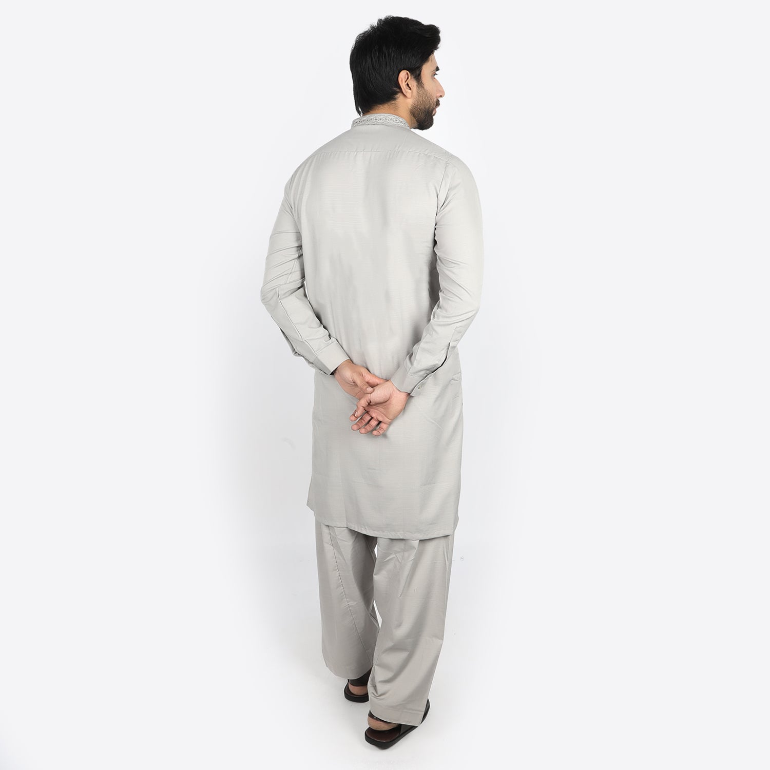 Eminent Men's Embroidered Kurta Shalwar Suit - Grey, Men's Shalwar Kameez, Eminent, Chase Value