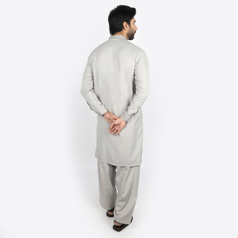 Eminent Men's Embroidered Kurta Shalwar Suit - Grey, Men's Shalwar Kameez, Eminent, Chase Value