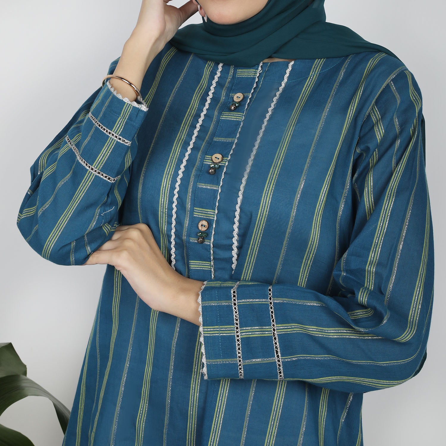 Eminent Women's Stitched Kurti - Teal, Women Ready Kurtis, Eminent, Chase Value