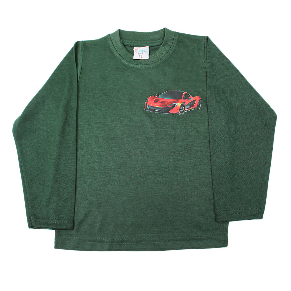 Boys Full Sleeves T-Shirt - Green, Boys T-Shirts, Chase Value, Chase Value