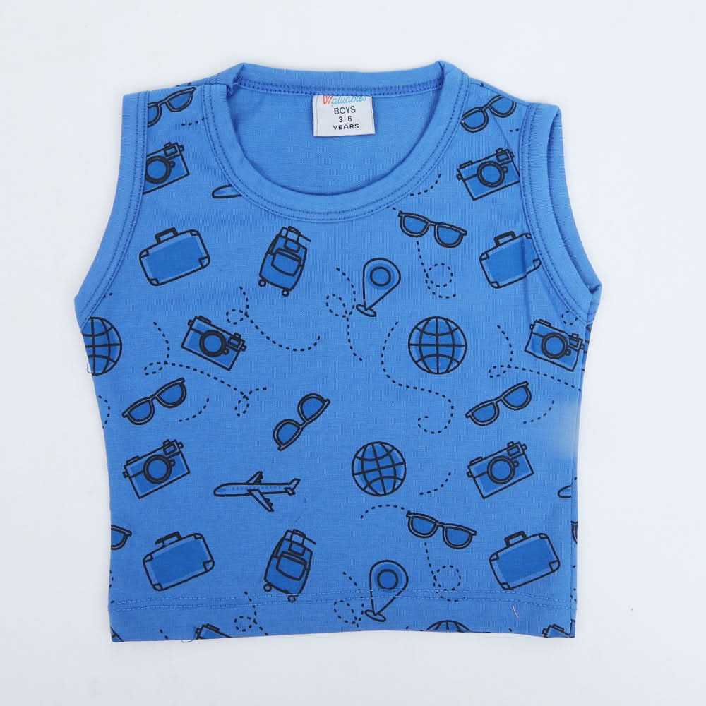 Newborn Boys Sando T-Shirt - Blue, Newborn Boys Shirts & T-Shirts, Chase Value, Chase Value