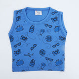 Newborn Boys Sando T-Shirt - Blue, Newborn Boys Shirts & T-Shirts, Chase Value, Chase Value