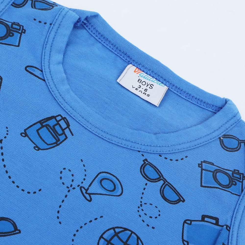 Newborn Boys Sando T-Shirt - Blue, Newborn Boys Shirts & T-Shirts, Chase Value, Chase Value