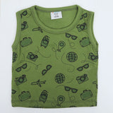 Newborn Boys Sando T-Shirt - Olive Green, Newborn Boys Shirts & T-Shirts, Chase Value, Chase Value