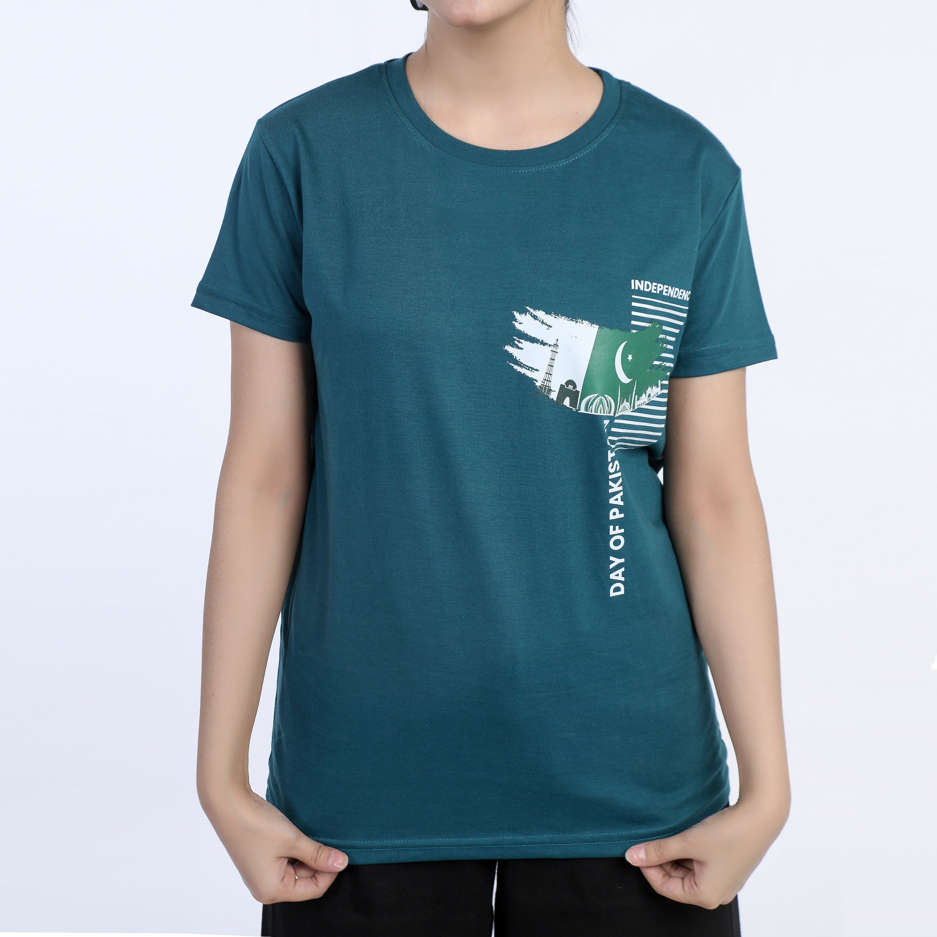 Eminent Women's Printed Half Sleeves T-Shirt - Green, Women T-Shirts & Tops, Eminent, Chase Value