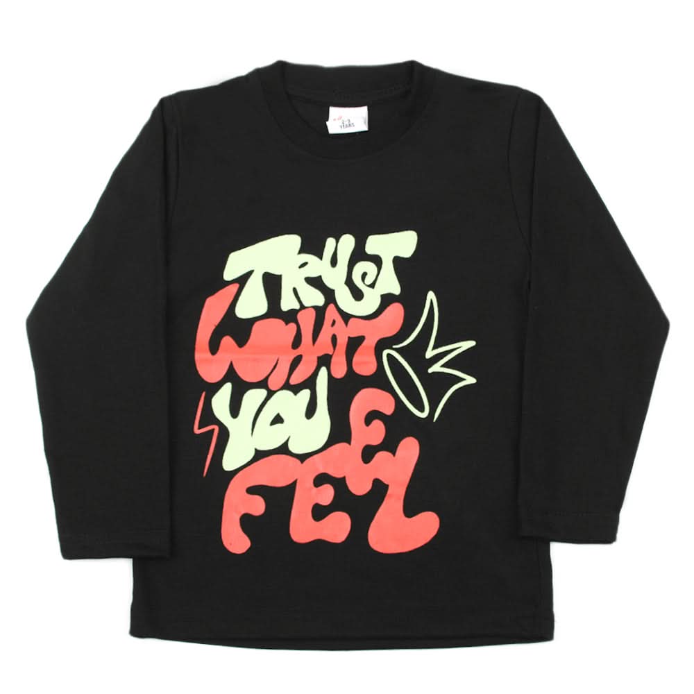 Boys Full Sleeves T-Shirt - Black, Boys T-Shirts, Chase Value, Chase Value