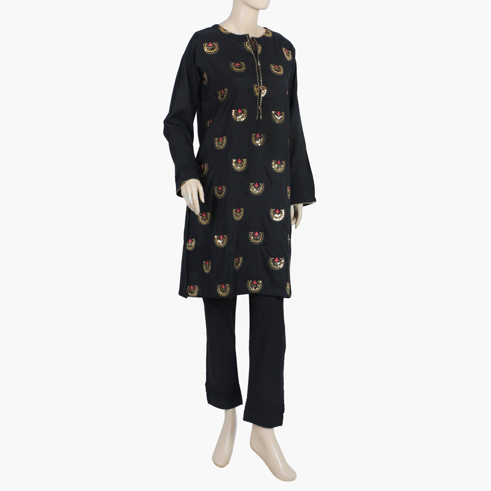 Women's Embroidered Shalwar Suit - Black, Women Shalwar Suits, Chase Value, Chase Value