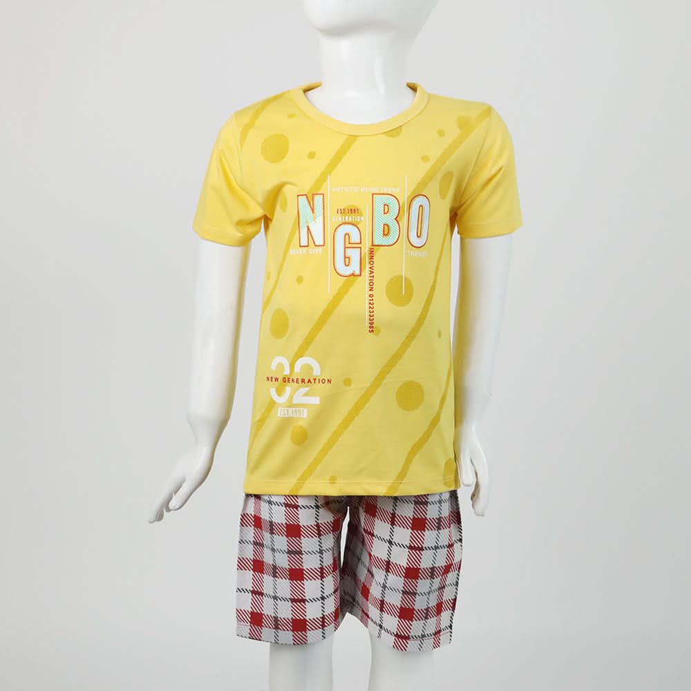 Boys Half Sleeves Suit - Yellow, Boys Sets & Suits, Chase Value, Chase Value