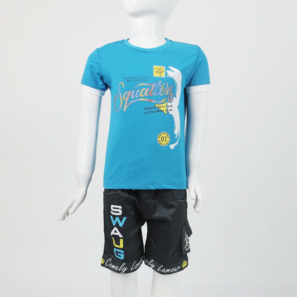 Boys Half Sleeves Suit - Blue, Boys Sets & Suits, Chase Value, Chase Value
