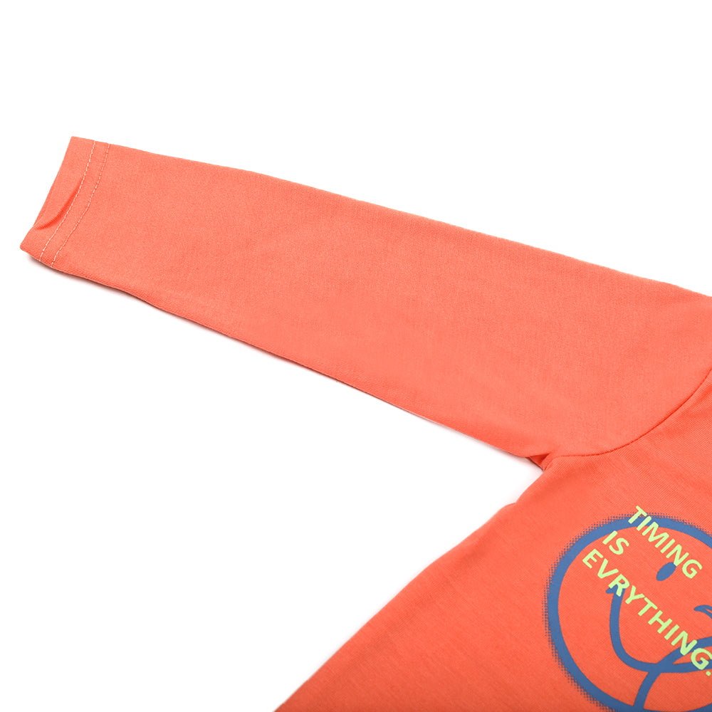 Boys Full Sleeves T-Shirt - Peach, Boys T-Shirts, Chase Value, Chase Value