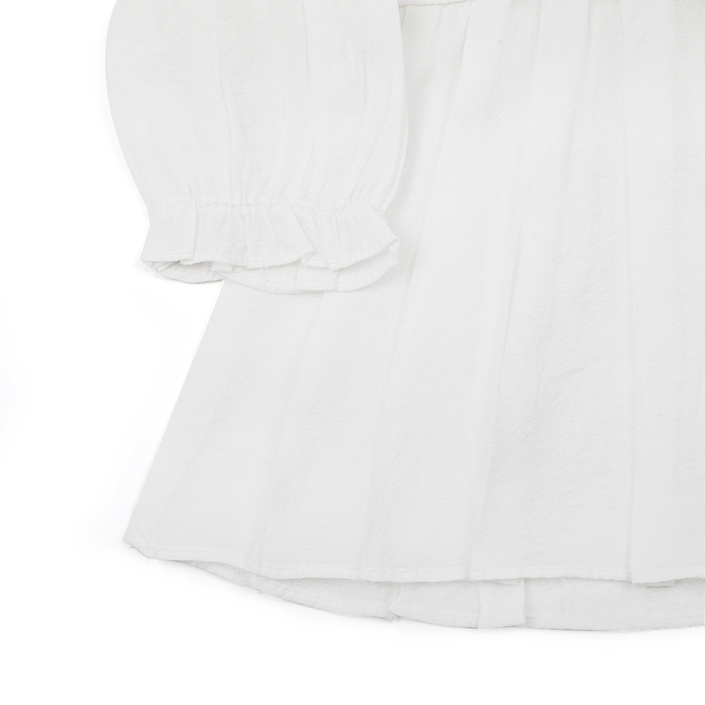 Newborn Girls Full Sleeves Frock - White, Newborn Girls Frocks, Chase Value, Chase Value