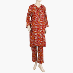 Women's Printed Cord Set - Burgundy