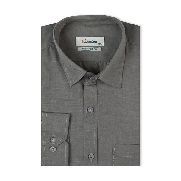 Valuable Men's Formal Chambray Shirt - Grey