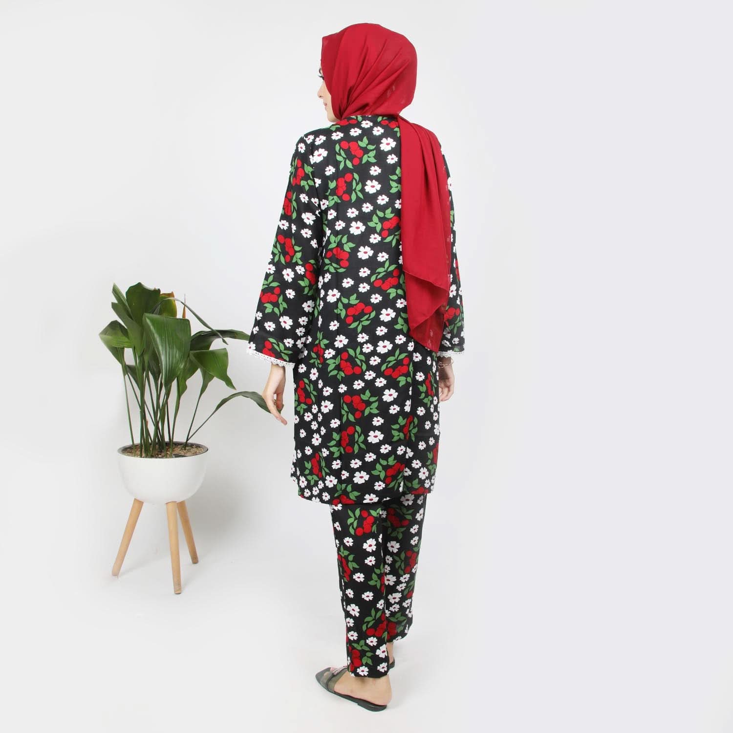 Women's Printed Linen Co-Ord Set - Black, Women Co-Ord Set, Chase Value, Chase Value