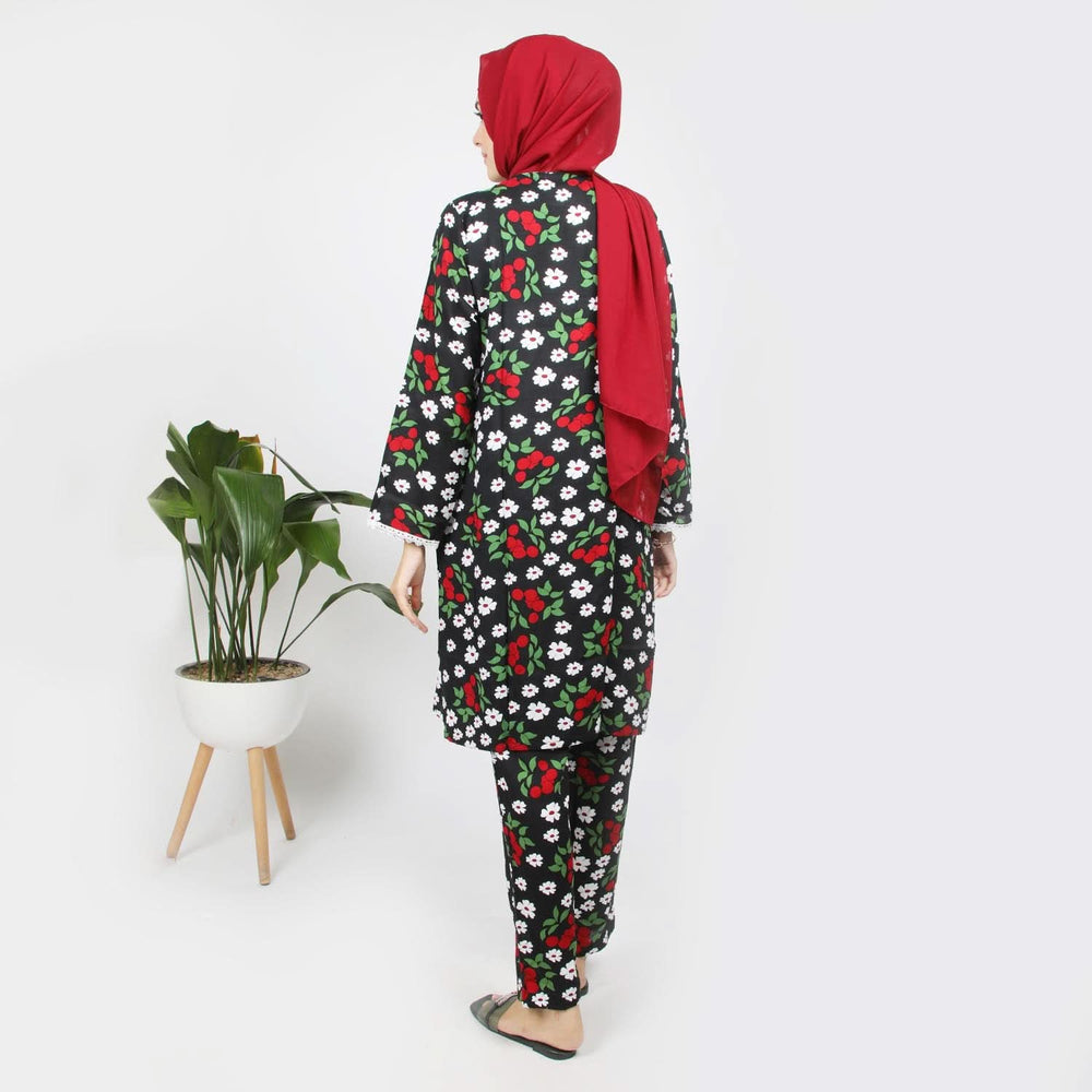 Women's Printed Linen Co-Ord Set - Black, Women Co-Ord Set, Chase Value, Chase Value