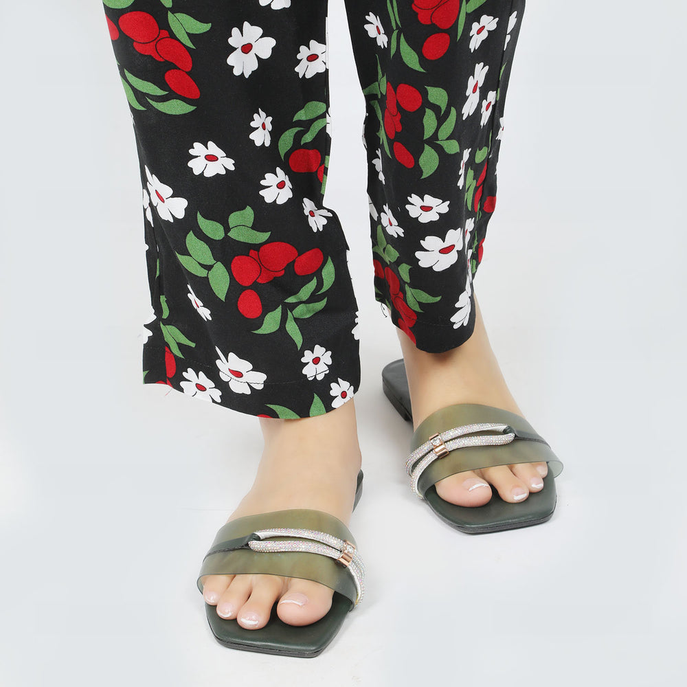 Valuable Open-Toe Slipper - Green, Women Slippers, Chase Value, Chase Value