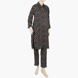 Women's Printed Cord Set - Black, Women Shalwar Suits, Chase Value, Chase Value