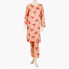 Women's Printed Cord Set - Peach