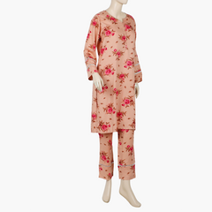 Women's Printed Cord Set - Peach