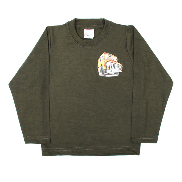 Boys Full Sleeves T-Shirt - Olive Green