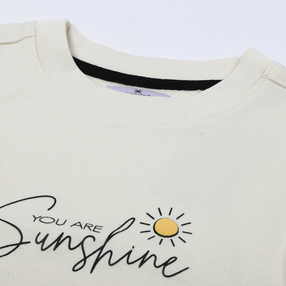 Eminent Girls Full Sleeves SweatShirt - Off White, Girls Hoodies & Sweat Shirts, Eminent, Chase Value