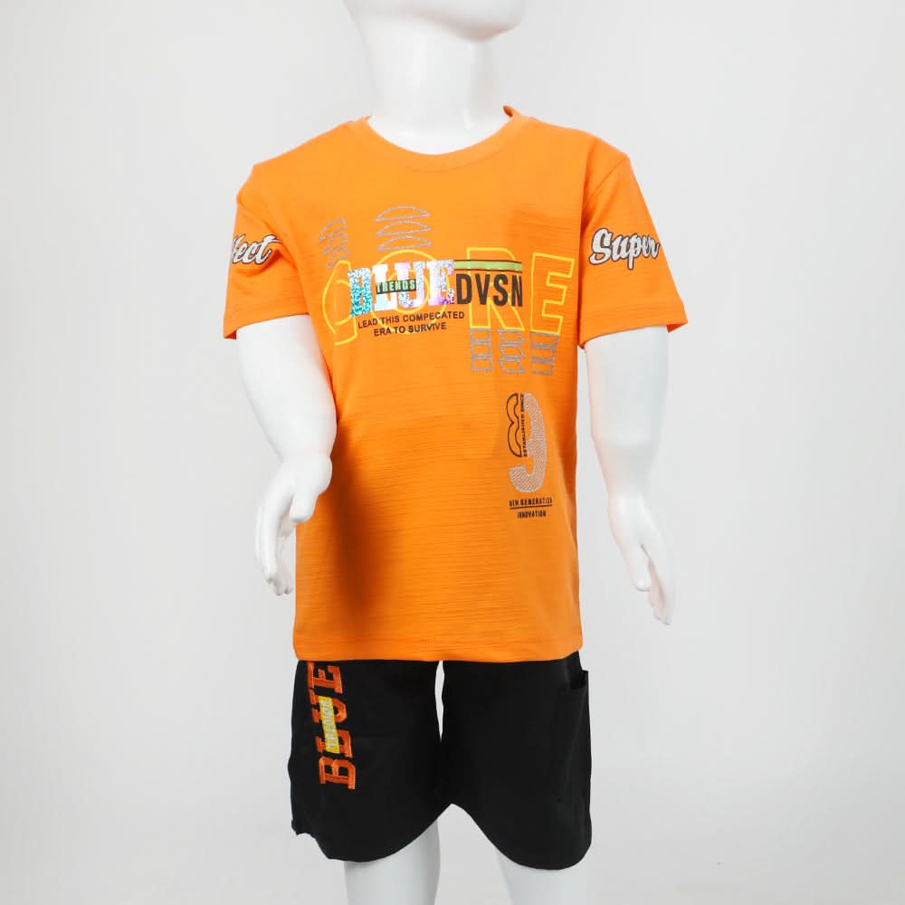 Boys Half Sleeves Suit - Orange, Boys Sets & Suits, Chase Value, Chase Value