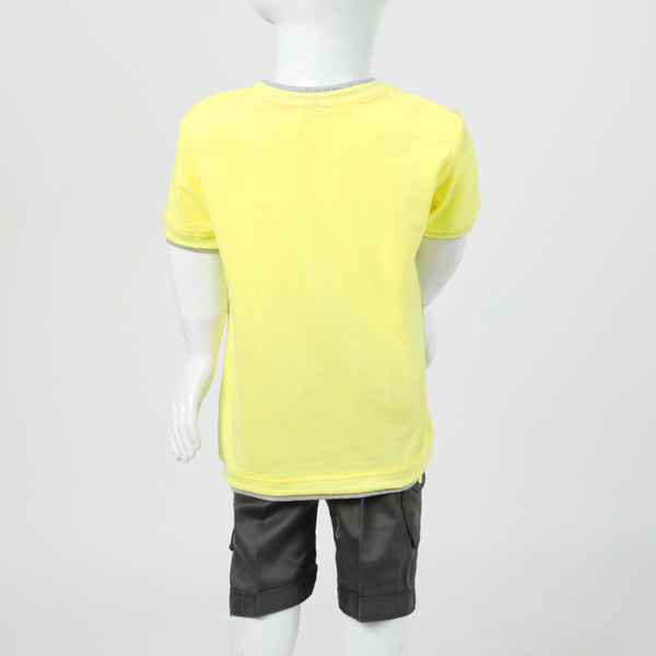 Boys Half Sleeves Suit - Yellow