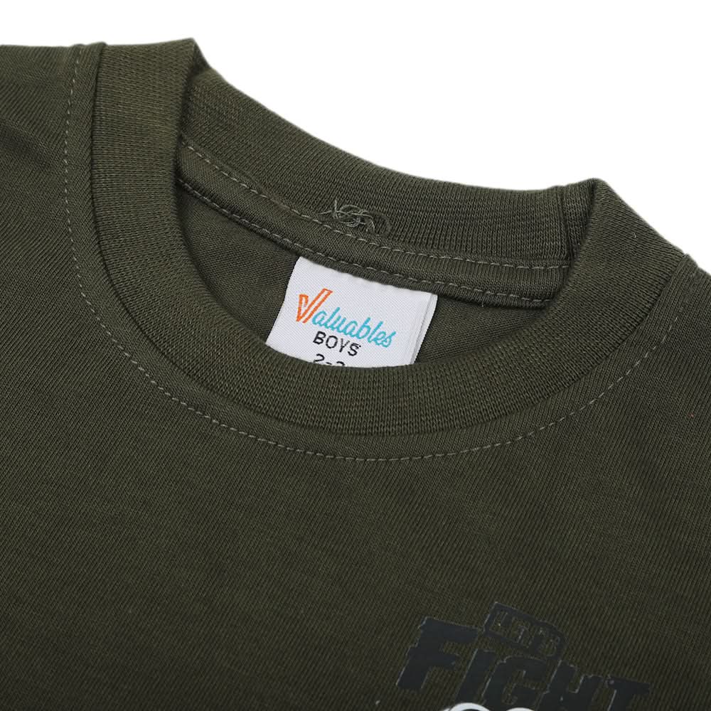 Boys Full Sleeves T-Shirt -Olive Green, Boys T-Shirts, Chase Value, Chase Value