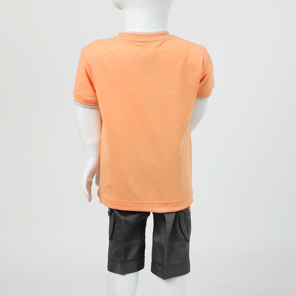 Boys Half Sleeves Suit - Peach, Boys Sets & Suits, Chase Value, Chase Value