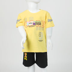 Boys Half Sleeves Suit - Yellow, Boys Sets & Suits, Chase Value, Chase Value