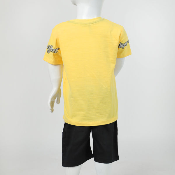 Boys Half Sleeves Suit - Yellow