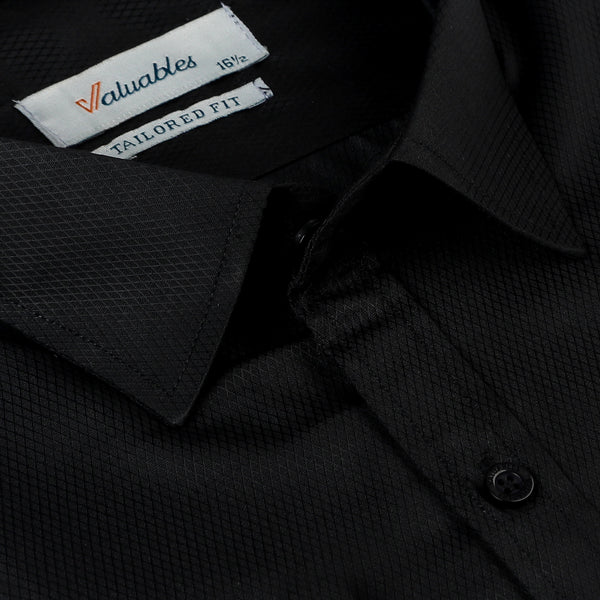 Valuable Men's Formal Dobby Shirt - Black