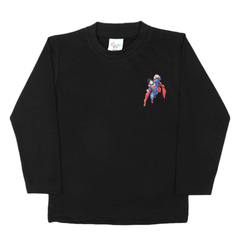 Boys Full Sleeves T-Shirt - Black, Boys T-Shirts, Chase Value, Chase Value