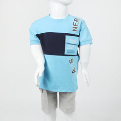 Boys Half Sleeves Suit - Sky Blue, Boys Sets & Suits, Chase Value, Chase Value