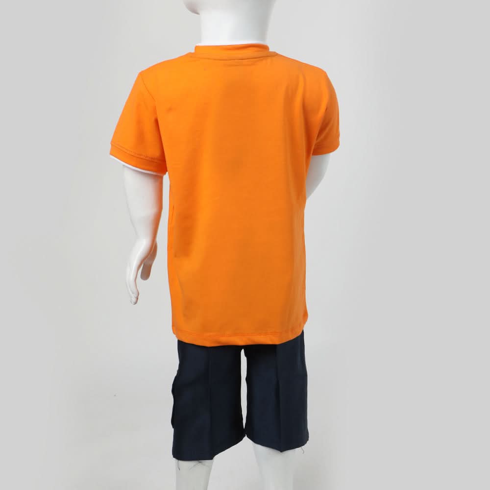 Boys Half Sleeves Suit - Orange, Boys Sets & Suits, Chase Value, Chase Value