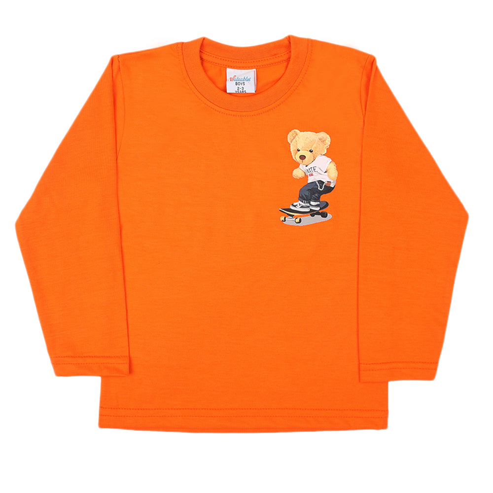 Boys Full Sleeves T-Shirt - Orange, Boys T-Shirts, Chase Value, Chase Value
