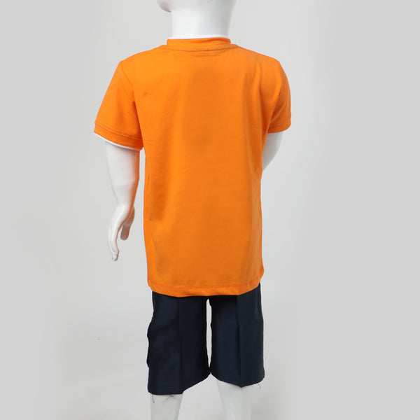 Boys Half Sleeves Suit - Orange