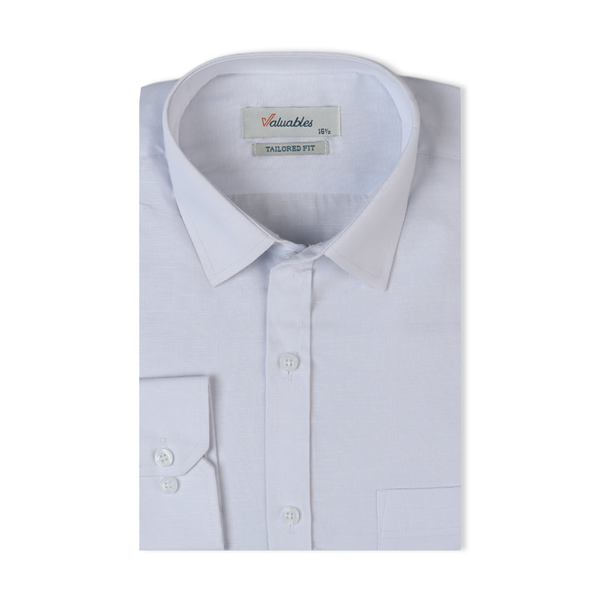 Valuable Men's Formal Chambray Shirt - White