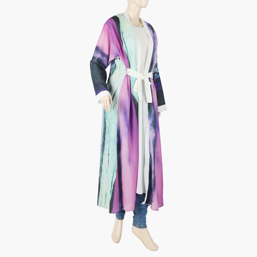 Women's Printed Abaya Coat Style - Multi Color, Women Abayas, Chase Value, Chase Value