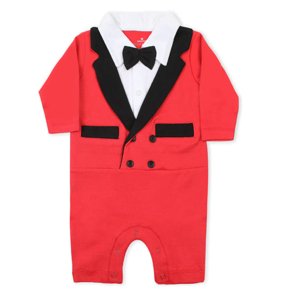 Eminent Newborn Boys Full Sleeves Romper - Red