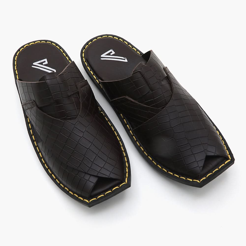 Men's Backless Peshawari Sandal - Brown, Men's Sandals, Chase Value, Chase Value